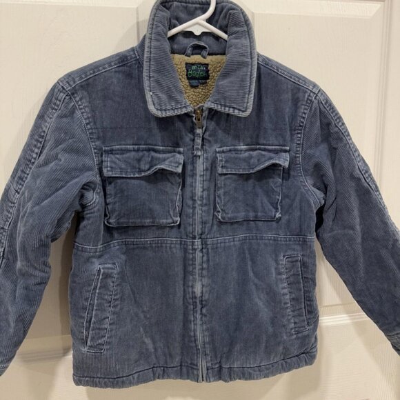 Mini Boden Corduroy Jacket Sherpa Lined 7-8 Years Blue Full Zip Up - Picture 2 of 7